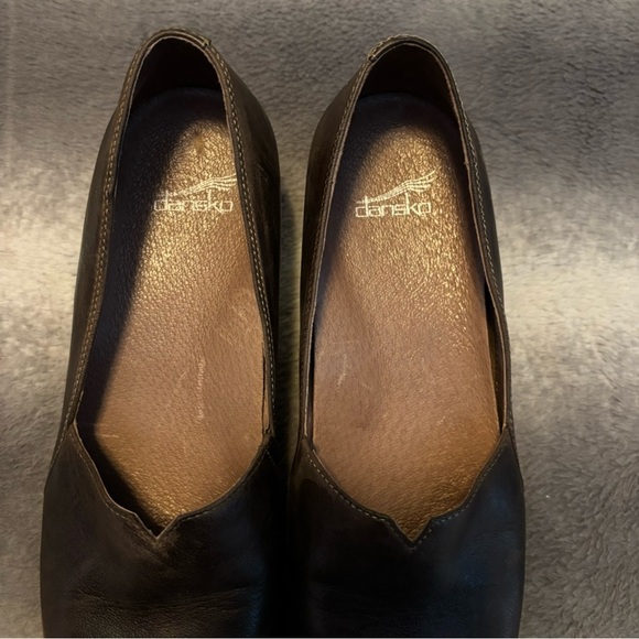 Dansko Liliana Burnished Brown Leather Wedge Loafers Comfort Shoes Size 9 EU 39 - Picture 7 of 12